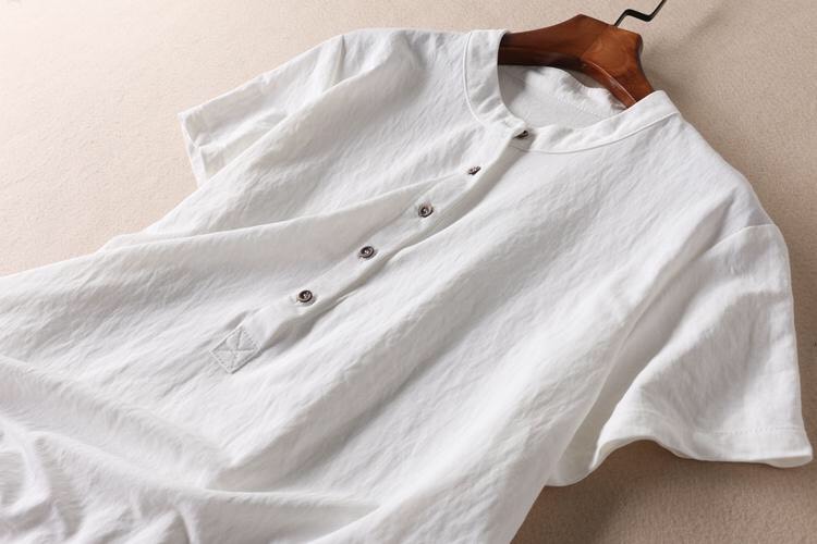 Hình ảnh Đầm suông nữ ĐŨI VIỆT, đầm cổ tàu form rộng phong cách Nhật Bản chất đũi mềm mát, thời trang thương hiệu chính hãng DV80