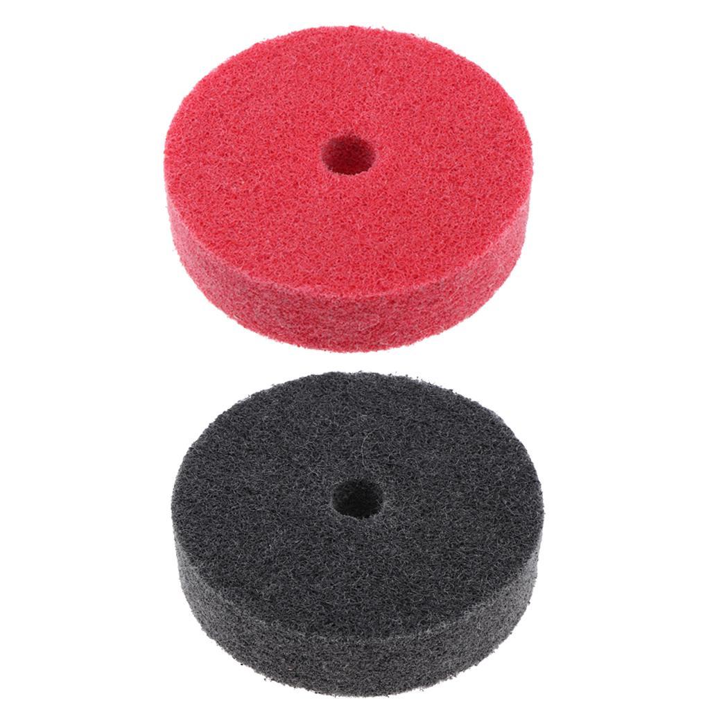 2pcs 3 Inch Nylon Fiber Wheel Abrasive Buffing Pad Dust/Rust/Paint Remove