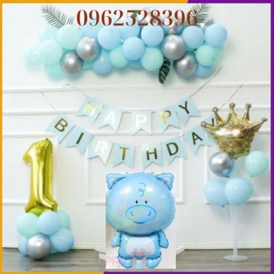 Set bóng số tuổi️trụ bóng️vương miện trang trí sinh nhật️ thôi nôi bé tuổi heo