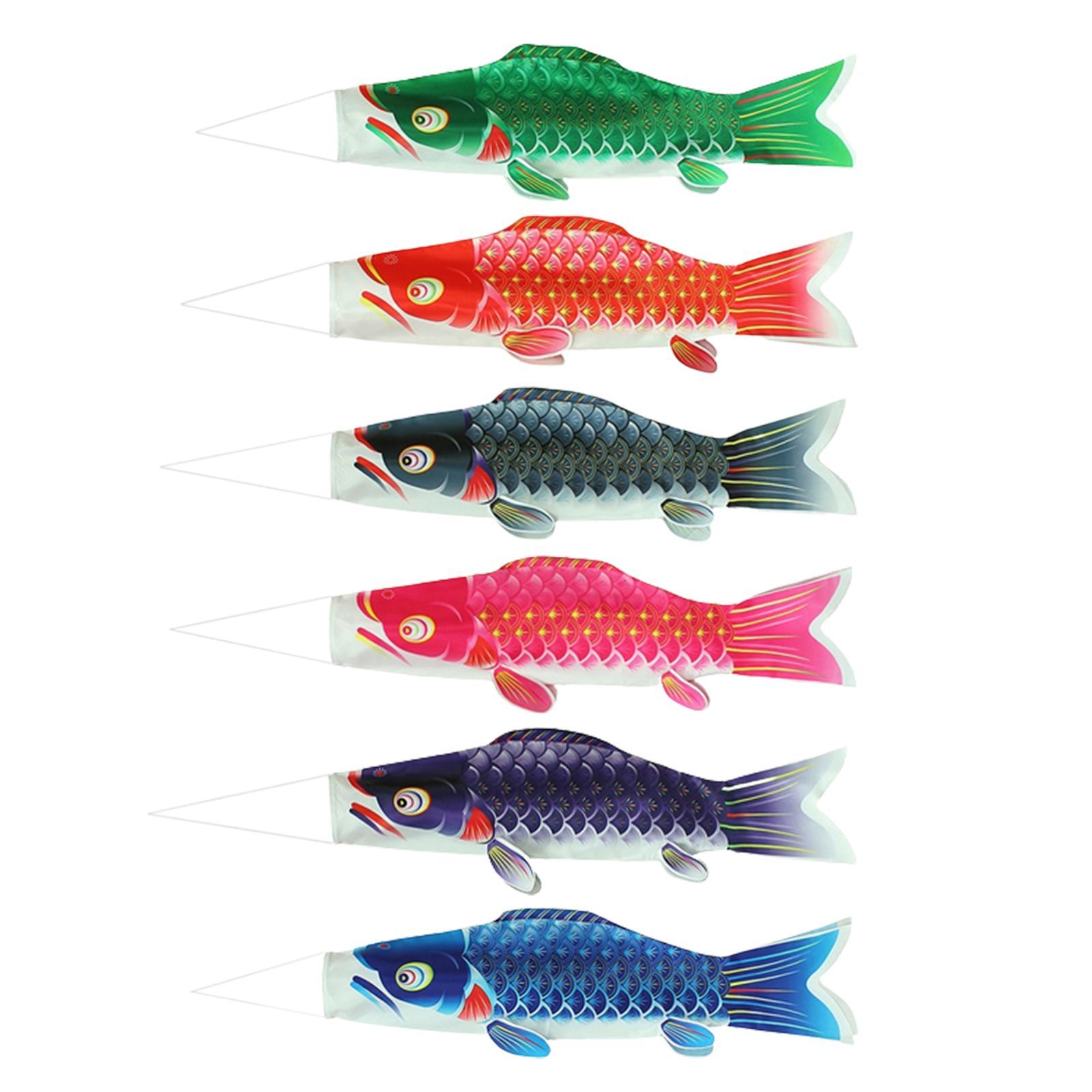Japanese Windsock Carp Flag, Japanese Carp Flag, 6Pcs Flag Sailfish Wind Streamer Japanese Carp Windsock, for Balcony Izakaya Room Home