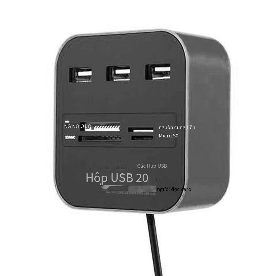Bộ chia USB máy tính phong cách mới nhất Đầu đọc thẻ đa năng TF SD mở rộng USB tốc độ cao Bộ chuyển đổi tất cả trong một 2.0hub