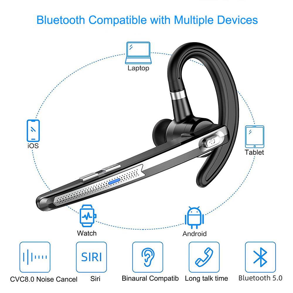 Mới Nhất Tai Nghe Bluetooth 5.0 Không Dây Tai Nghe Tai Nghe Tai Nghe Chụp Tai Giảm Tiếng Ồn Với HD Dual Mic Dành Cho Điện Thoại Thông Minh