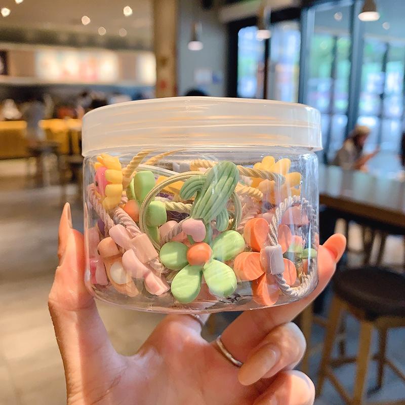 Set 30 Cái/hộp Gói Dây Buộc Tóc Đuôi Ngựa Hàn Quốc, Băng Đô Co Giãn Trẻ Em Dễ Thương Bé
