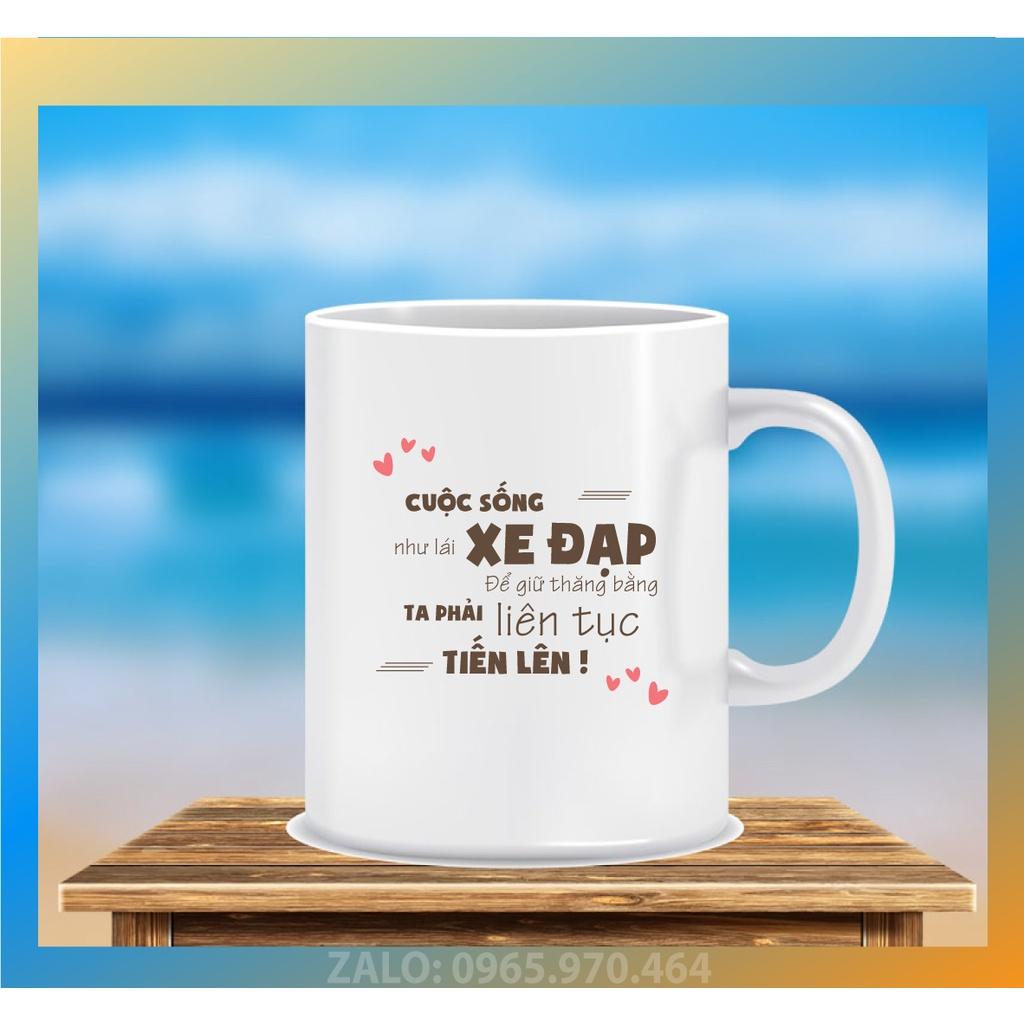 LY SỨ IN HỌA TIẾT HÌNH XE ĐẠP - IN HÌNH THEO YÊU CẦU - HÌNH CÁ NHÂN, LỚP HỌC, CÔNG TY