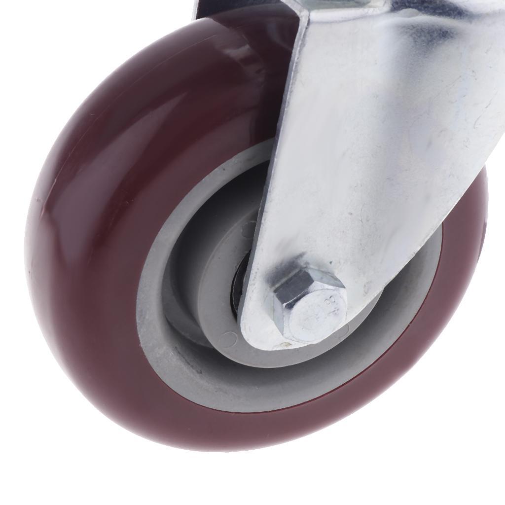2pcs 4 Inch Swivel Caster Rubber Wheel Top Plate Bearing Heavy Duty - No Brake