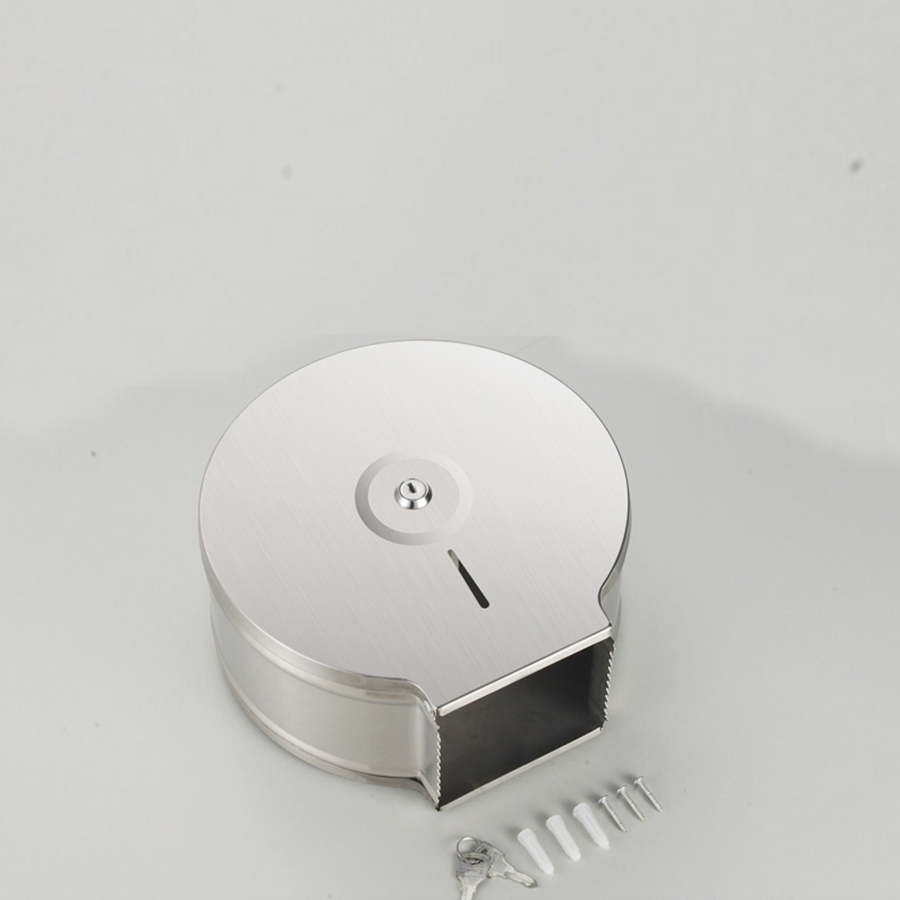 Hộp đựng giấy vệ sinh tròn gắn tường cỡ lớn INOX AIZA