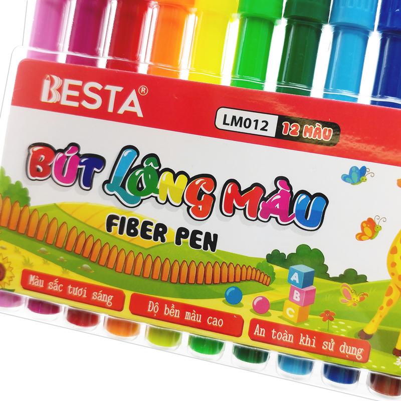 Vỉ 12 Bút Lông Màu - Besta LM012