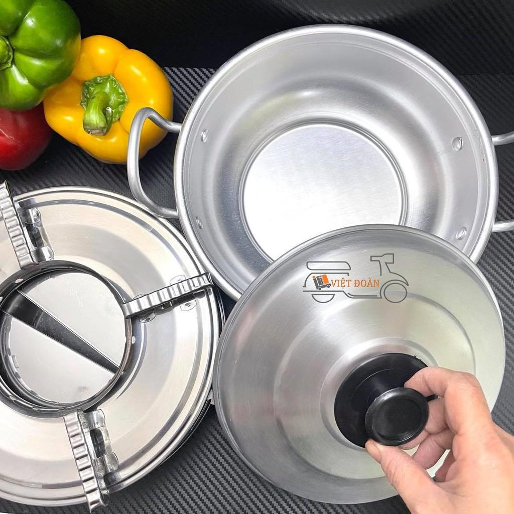 COMBO Bộ NỒI LẨU + BẾP CỒN Size24 - Bộ Nồi Lẩu NHÔM Bếp INOX. Dụng cụ bộ NỒI LẨU BẾP CỒN dùng chuyên nghiệp cho QUÁN ĂN