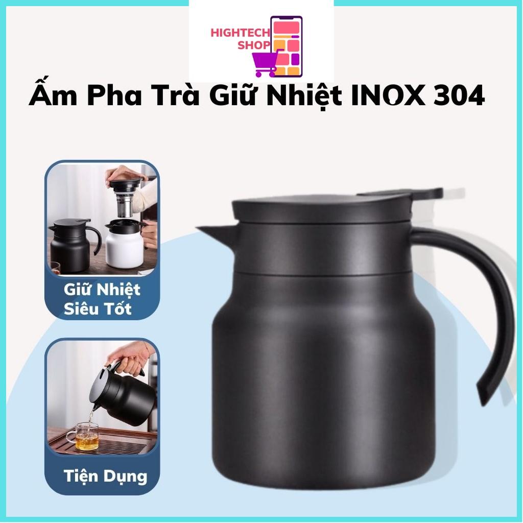 Ấm pha trà giữ nhiệt có lưới lọc trà dung tích 1 lít 2 lớp INOX