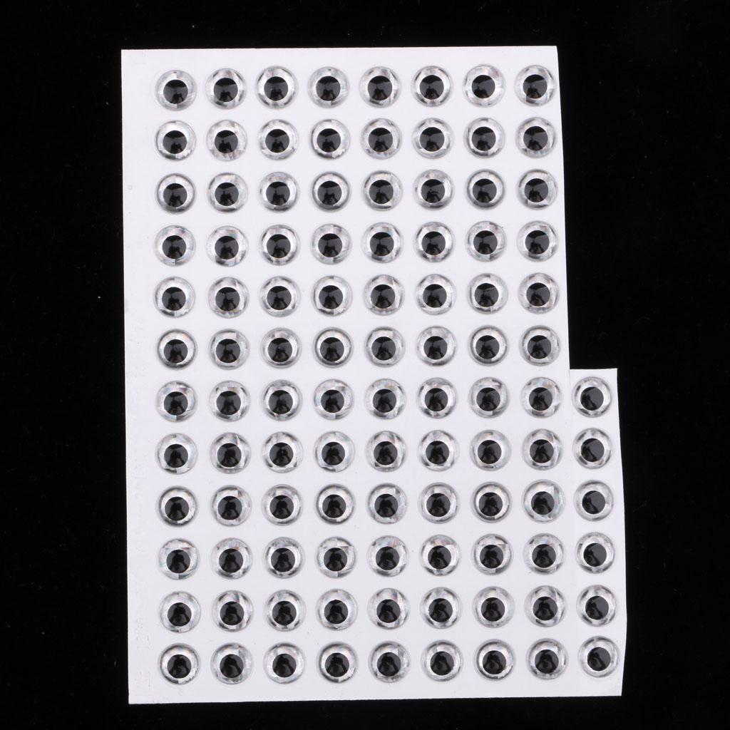 100pcs Fishing Lure Eyes Holographic Self Adhesive Eyes 3D Fish Eye DIY