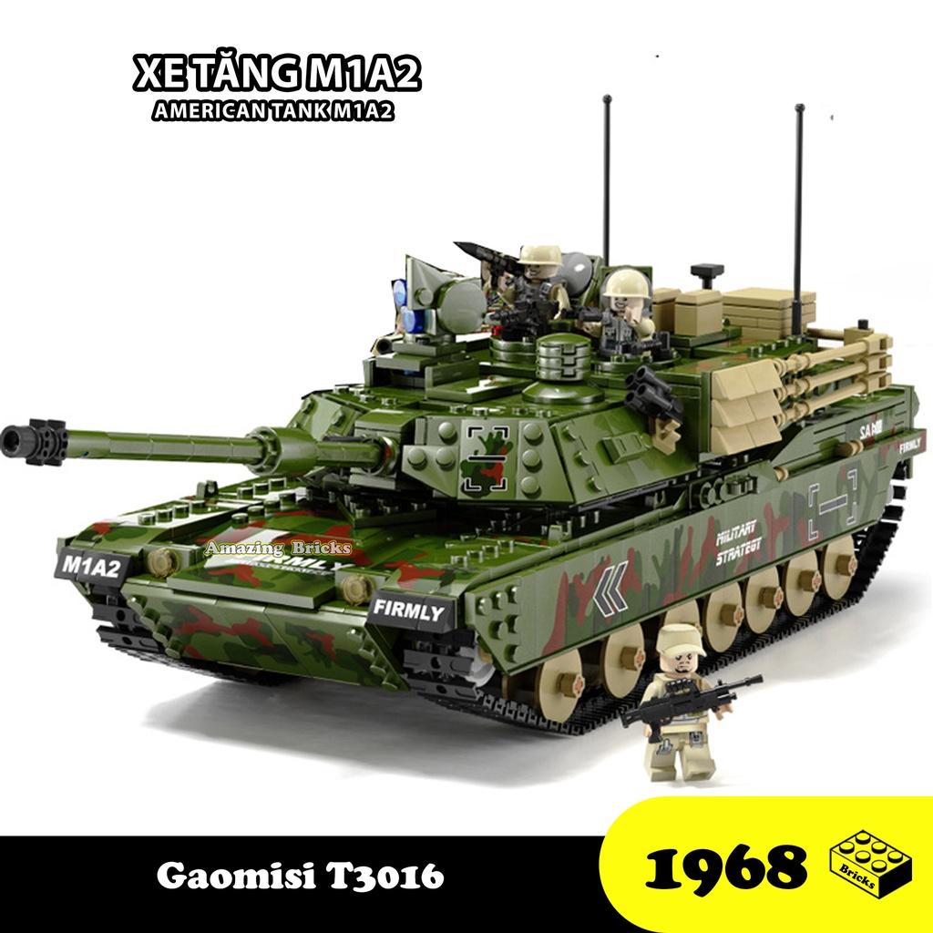 Đồ chơi Lắp ráp Xe Tăng M1A2 Hoa Kỳ, Gaomisi T3016 Abrams Tank, Xếp hình thông minh, Mô hình quân sự