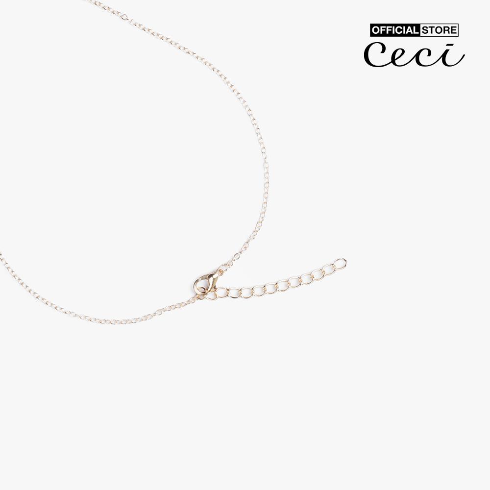 CECI - Dây chuyền nữ dạng chuỗi xích nhỏ phối mặt đính đá tròn CC4-01000239-27