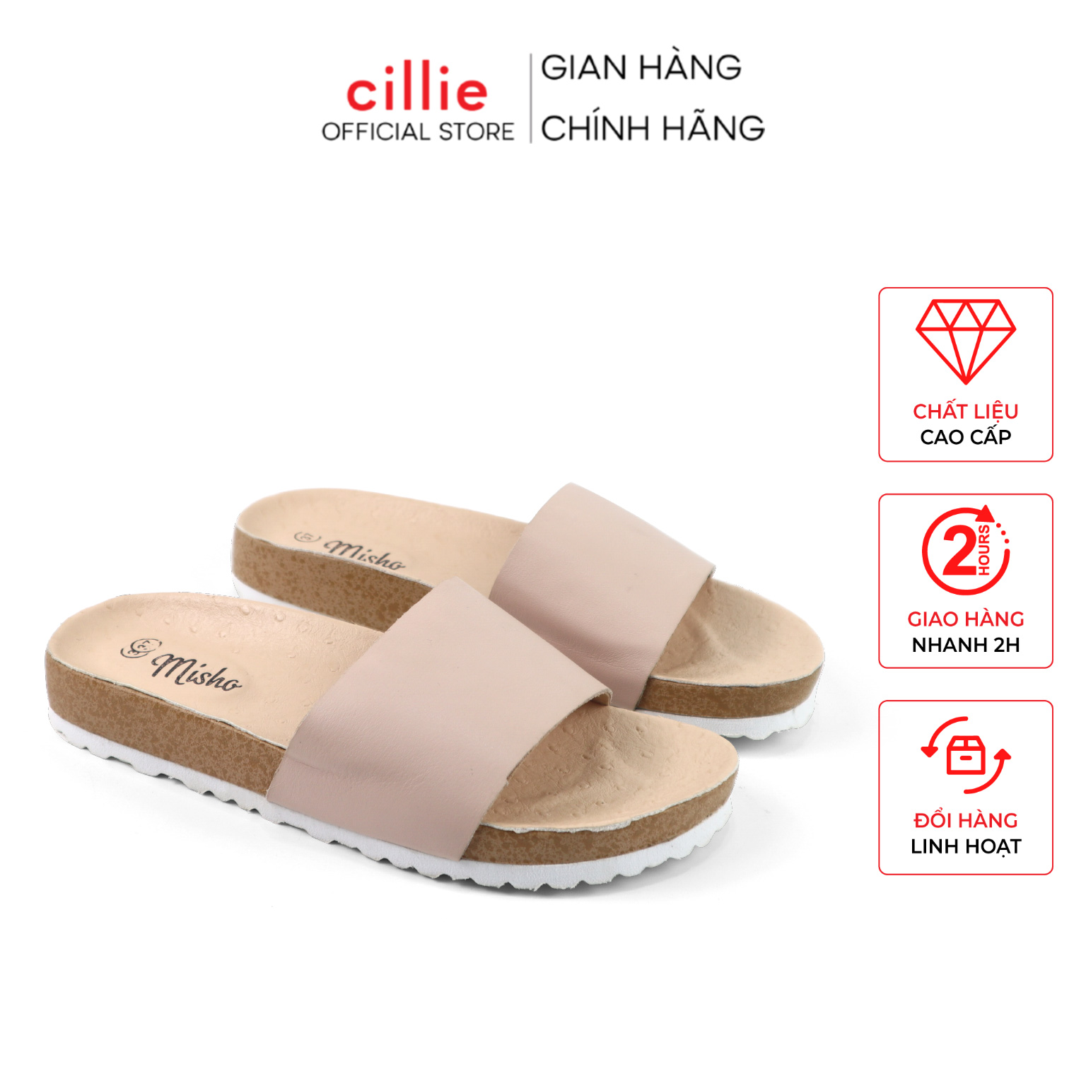 Dép Đế Trấu Nữ Quai Ngang Cillie Bằng Da Thật Mềm Mại Nhẹ Nhàng Thời Trang Đi Biển Đi Chơi 1009