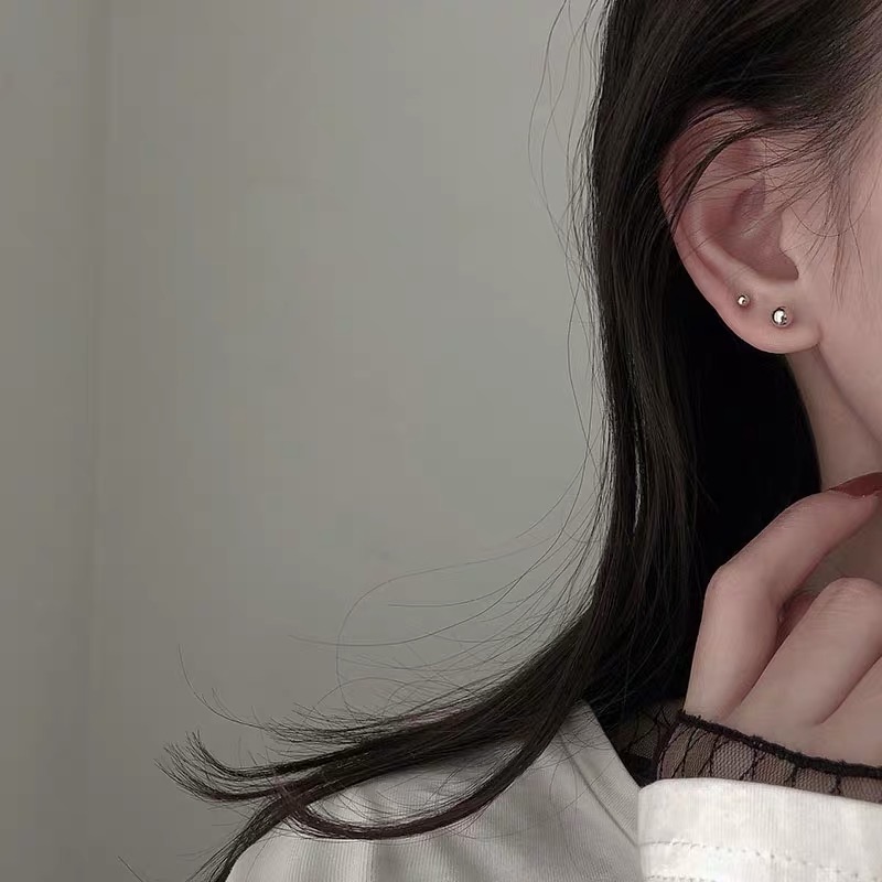 Set 3 đôi khuyên tai tròn nhỏ đơn giản