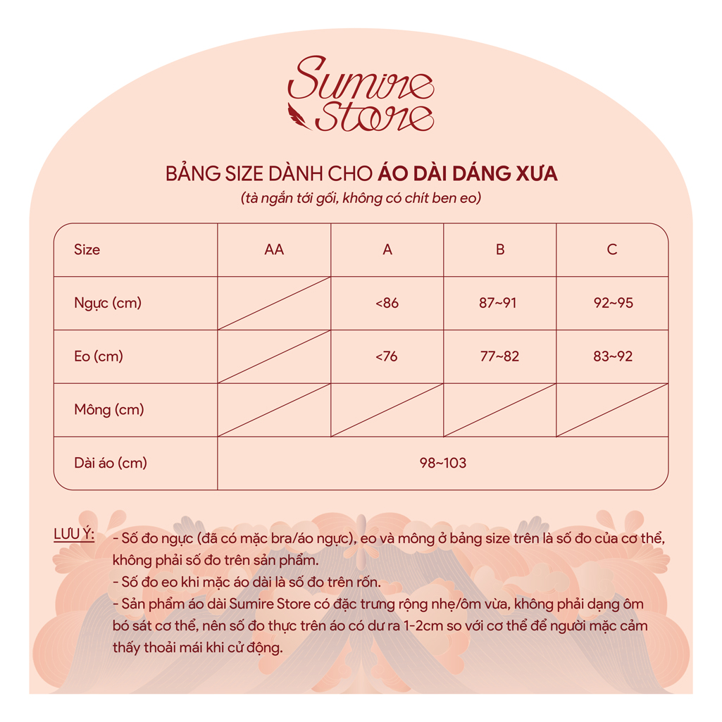 Sumire Store Áo dài Dáng xưa Yên Phụng Xanh biển nhạt