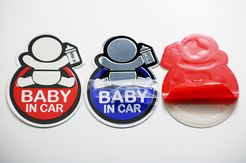 Logo dán kim loại BABY IN CAR