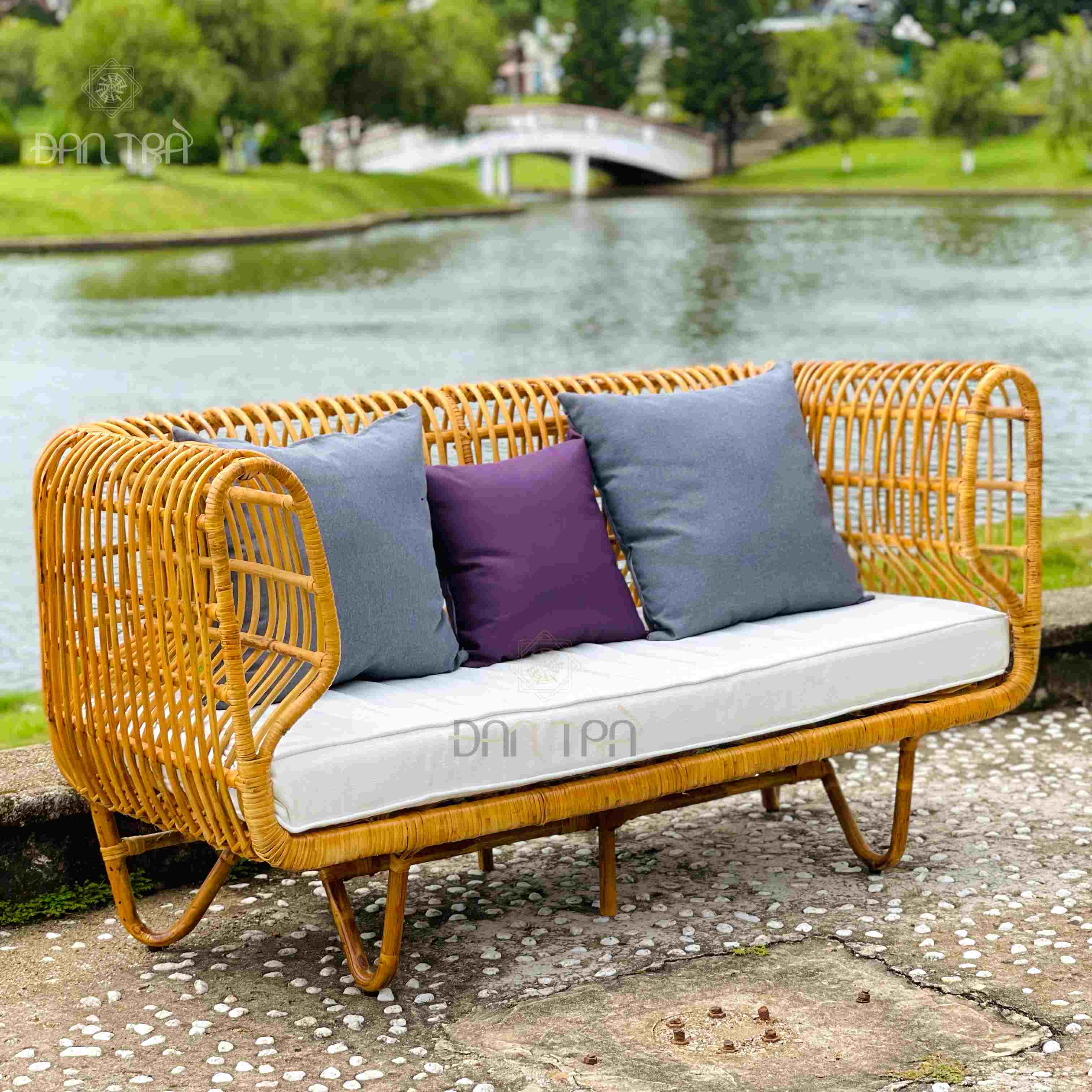 Ghế Sofa Tổ Chim Cổ Điển, Ghế Sofa Mây Thư Giãn, Sang Trọng, Bàn Ghế Mây Tre ĐAN TRÀ