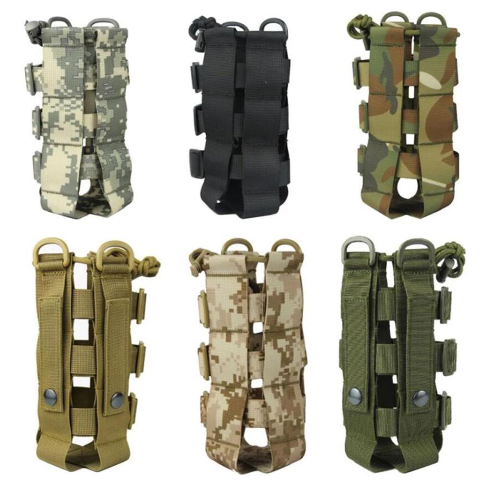 Sports Water Bottles Pouch Bag, 0.3L - 0.8L Tactical Drawstring Molle Water Bottle Holder Pouches Portable Travel Tactical Hydration Carrier Bags