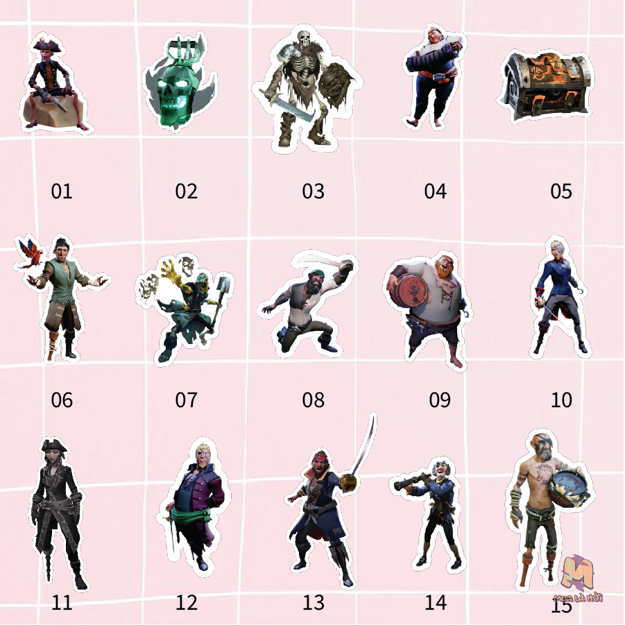 Miếng dán Stickers chủ đề Sea of thieves
