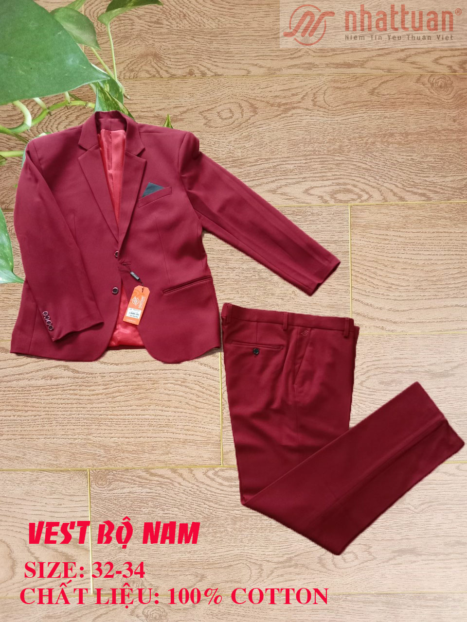 Bộ Vest nam phong cách lịch lãm 100% cotton của Nhật Tuấn (NATA), giảm giá 50