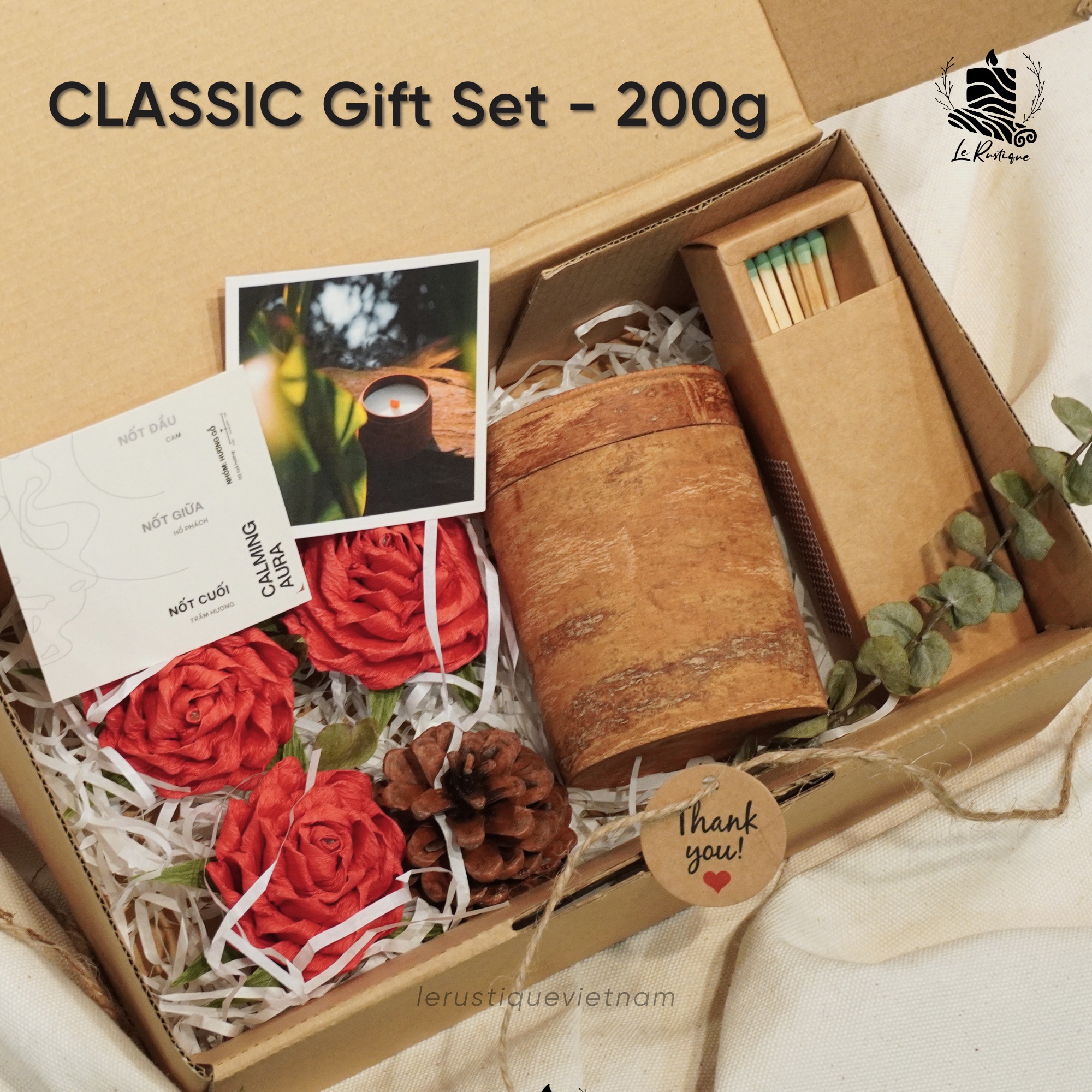 Set Quà Tặng Nến Thơm Trị Liệu Le Rustique Phiên Bản Classic - 9 Mùi Hương - Nến Thơm Cao Cấp - An Toàn Sức Khỏe - 200g