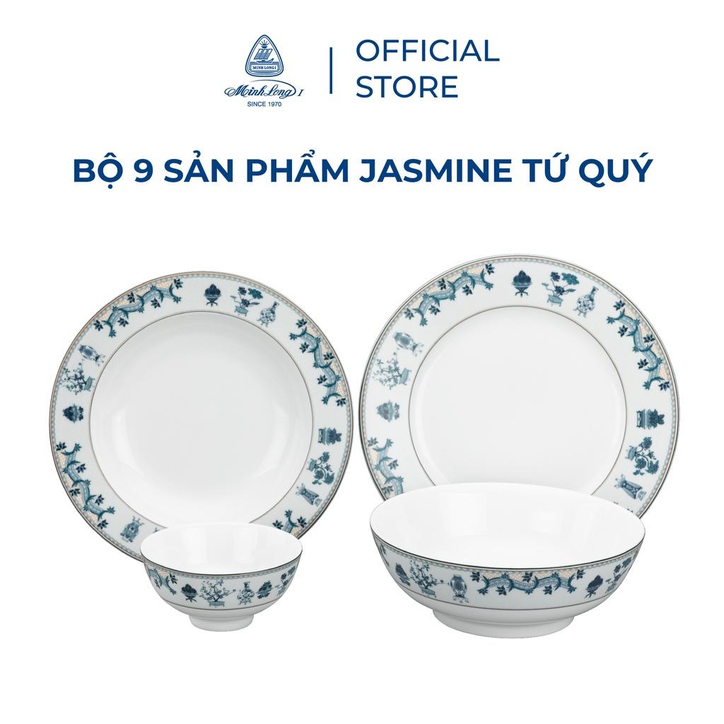 Bộ Chén Dĩa, Bát Đĩa Minh Long 09 Sản Phẩm Jasmine Tứ Quý