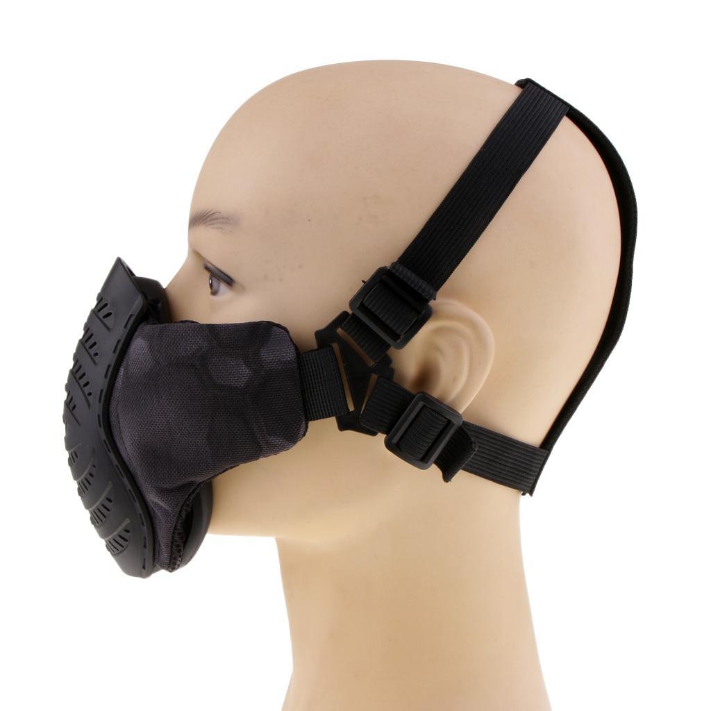 Foldable Half Face Mesh Mask Army Style Comfortable Adjustable Lower Face Protective Mask