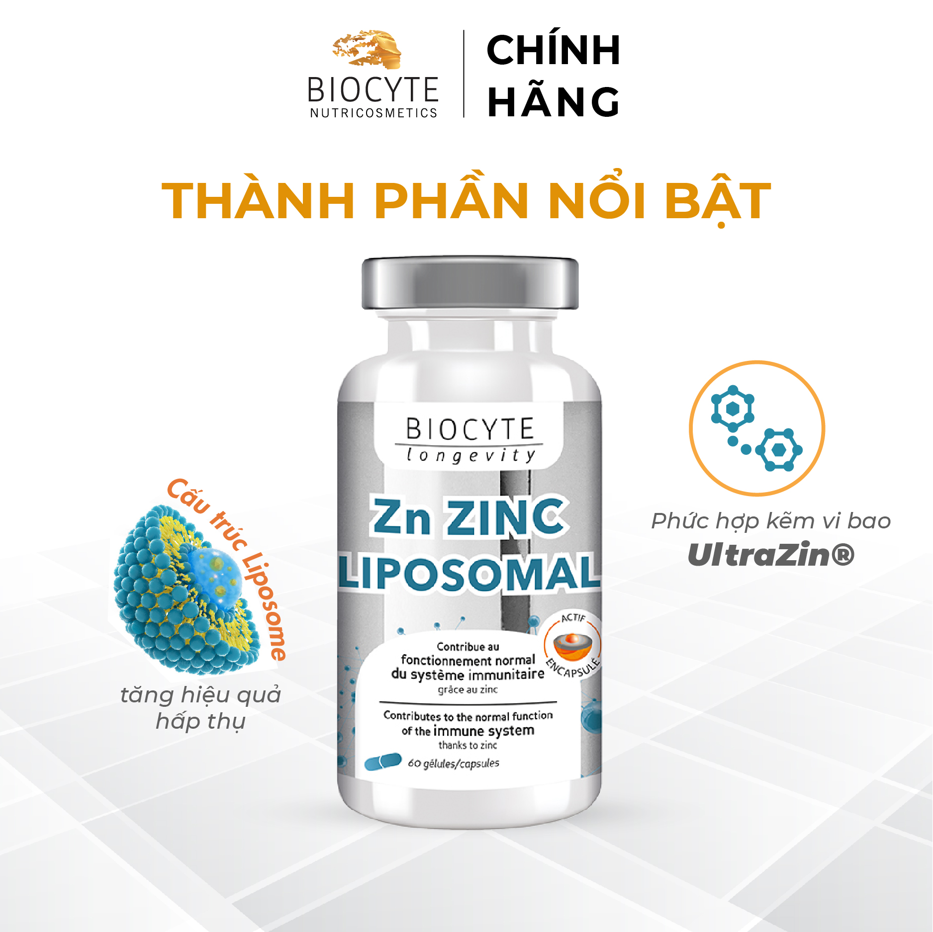 B18 Viên Uống Bổ Sung Kẽm - Zn Zinc Liposomal