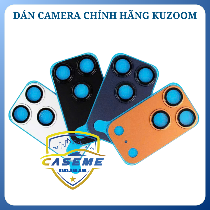 Dán Cường Lực Camera Dành Cho iPhone 17 Pro, iPhone 17 Pro Max Kuzoom – Viền Nhôm Bảo Vệ - Hàng Chính Hãng