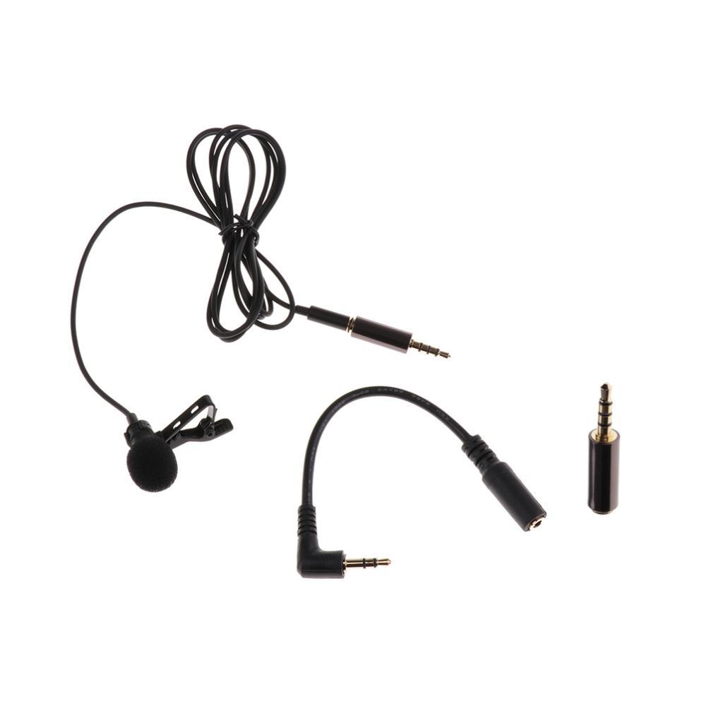 Lavalier 3.5mm Mic Microphone with Microphone Adapter Cable for Smartphone