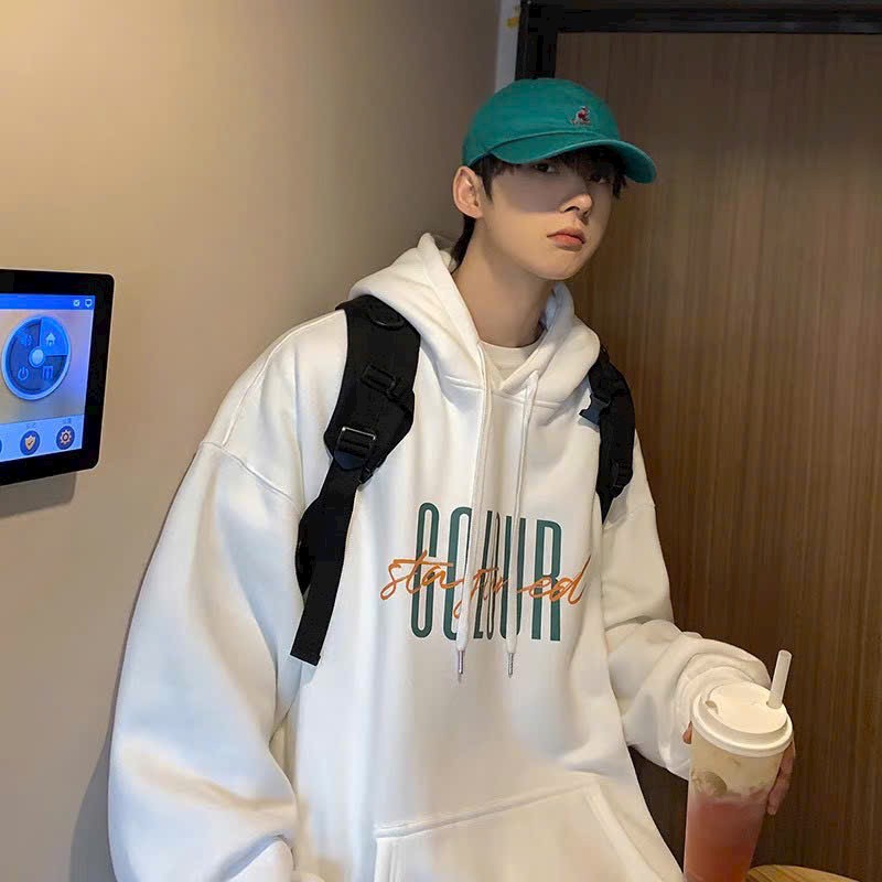 Áo hoodie logo in COLOUR tay phồng bo thun lai và tay áo ulzzang unisex form rộng, Áo khoác nỉ hoodie in logo CHỮ COLOUR tay phồng tròng đầu mũ to mềm mịn có lai tay áo nam nữ