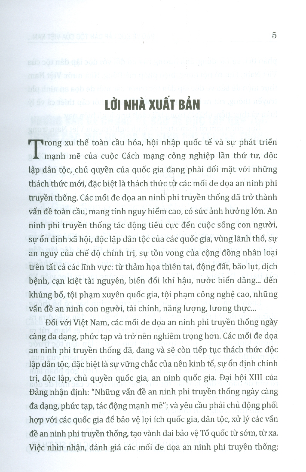 Bảo Vệ Độc Lập Dân Tộc Của VIỆT NAM Trước Các Mối Đe Dọa An Ninh Phi Truyền Thống