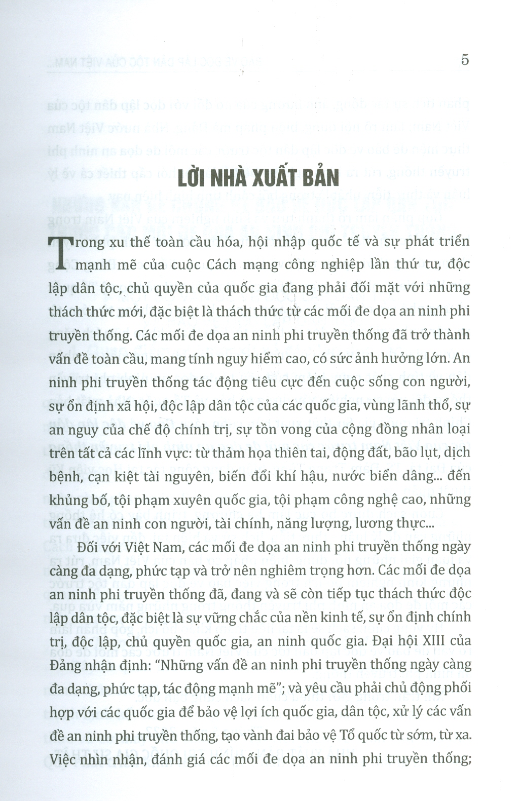 Bảo Vệ Độc Lập Dân Tộc Của VIỆT NAM Trước Các Mối Đe Dọa An Ninh Phi Truyền Thống