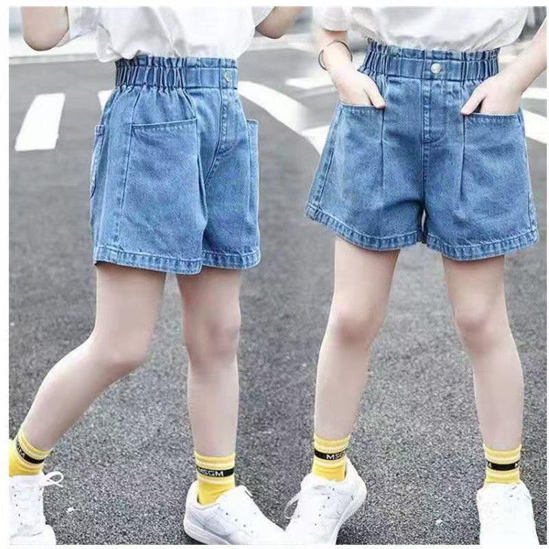 (QB3) Quần Short Phối Túi Phía Trước Đính Nút Dễ Thương Cho Bé Gái (110-160