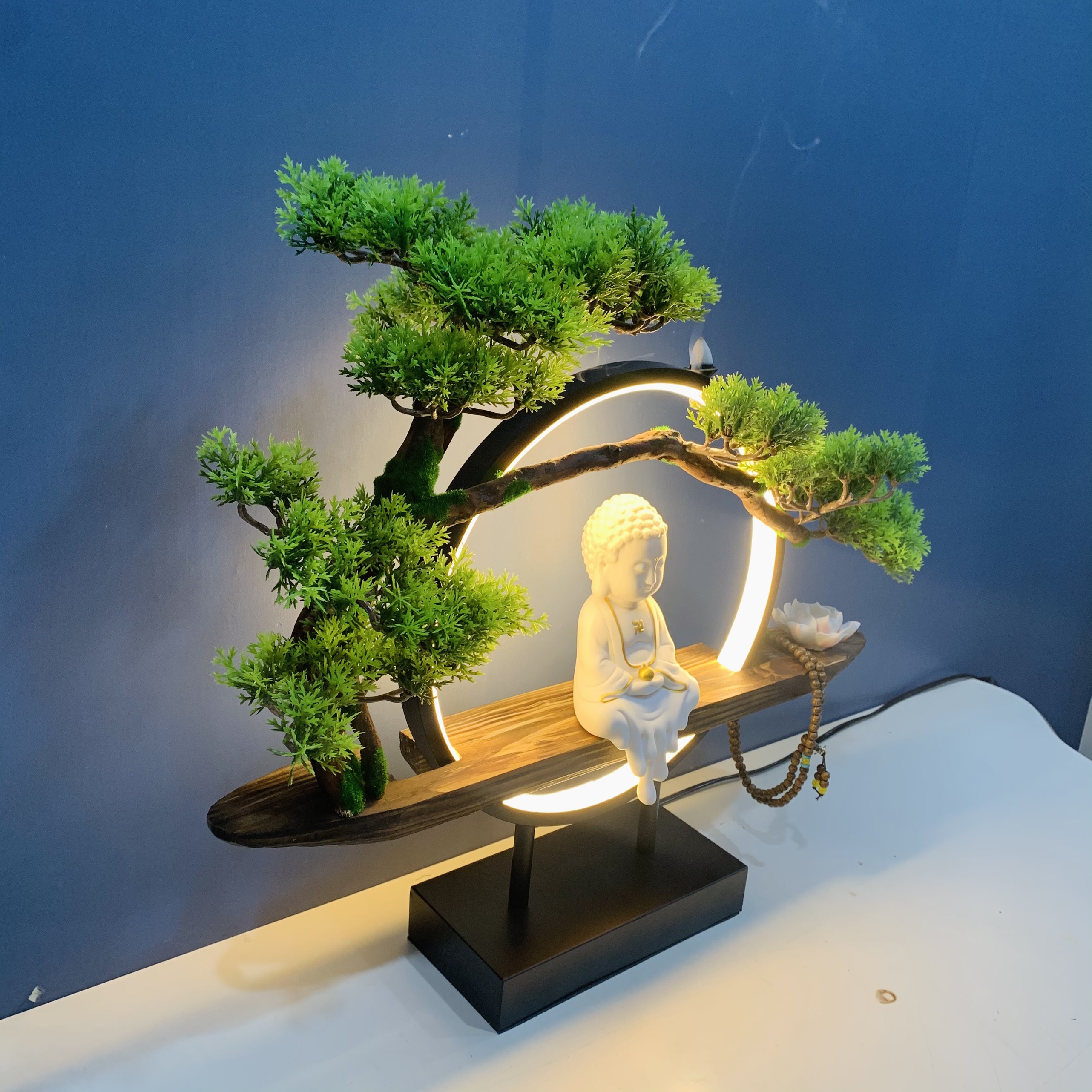 Tượng phật Adida có vòng đèn Led sáng đẹp T05