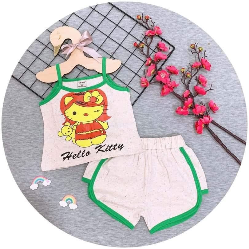 Bộ 2 dây bé gái bộ yếm dây bé gái đồ bộ mặc mát pikakids