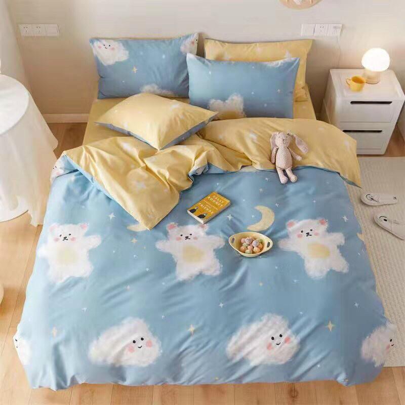 Bộ chăn ga gối cotton living mẫu mới 4 món