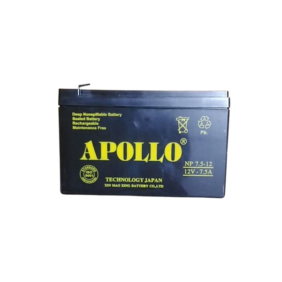 Ắc Quy Apollo NP7.5-12  12V-7.5AH, dùng cho xe điện trẻ em, UPS, loa kéo, hệ thống báo cháy...