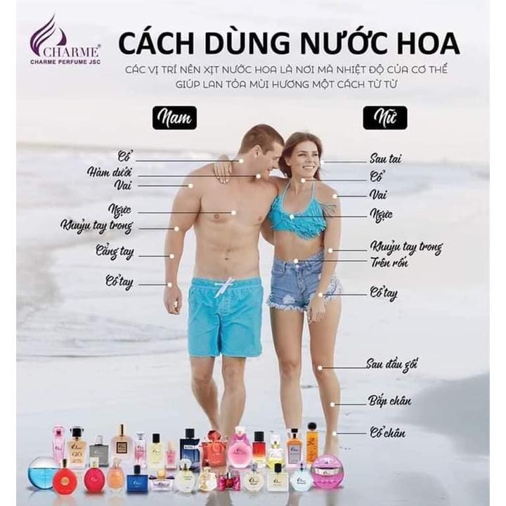 Nước Hoa Unisex CHARME N0.1 SIGNATURE 15ml Lưu Hương Lâu Phong Cách Nhẹ Nhàng, Tưới Mát Chính Hãng