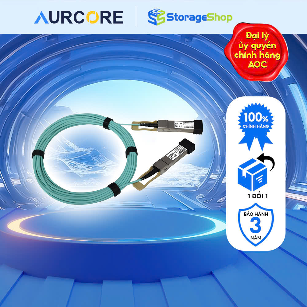 Cáp quang chủ động (AOC) AurCore 100G QSFP28 10m AOM100AOC-S10 Hàng Chính Hãng
