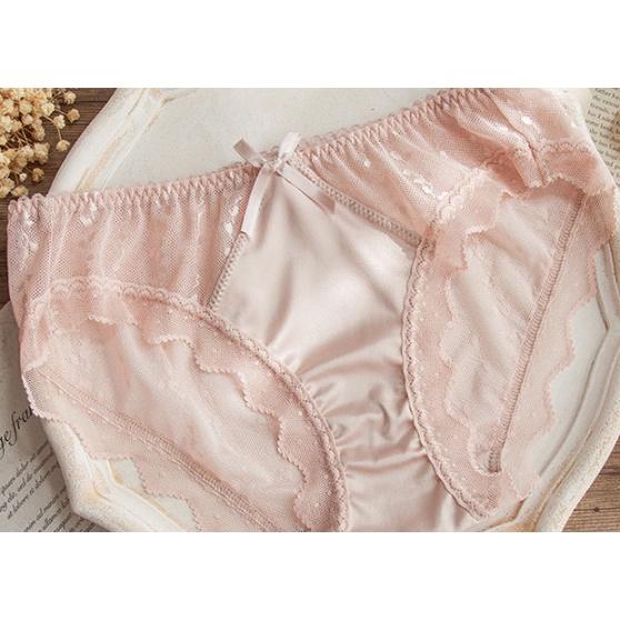Quần Lót Nữ Ren Hoa Phối Lụa Satin Xuất Đông Âu . Hàng Loại Đẹp.
