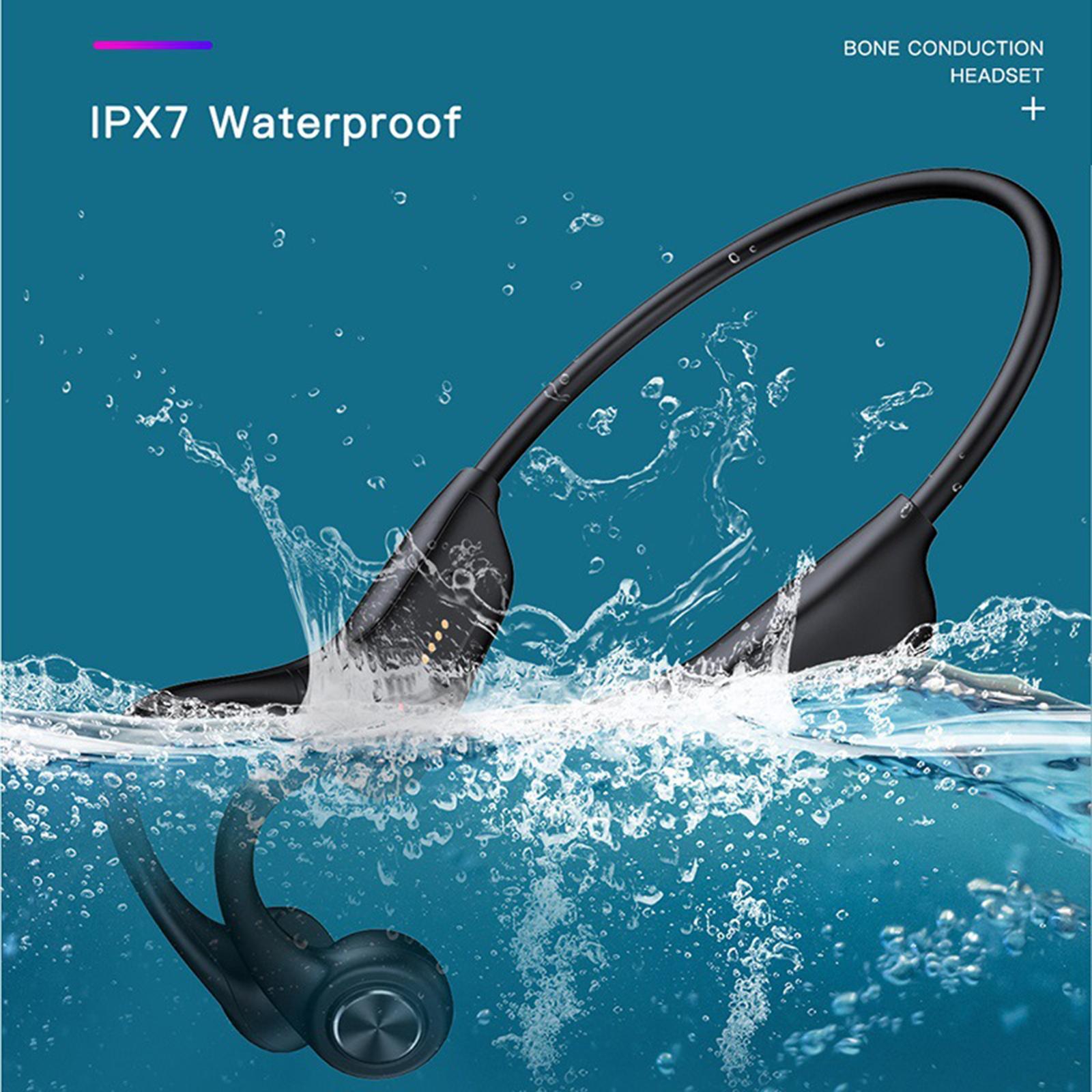 Bone Conduction Headphones Bluetooth 5.0 Wireless Open-Ear Headset Earphones IPX6 Waterproof Sweat-Proof