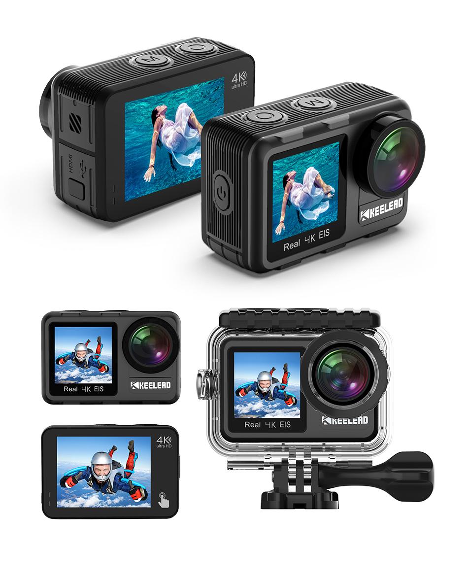Keelead K80 4K 60FPS 20MP 2.0 Touch LCD EIS Dual Screen WiFi Webcam Waterproof Materpel Video Camera K80 Action Camera