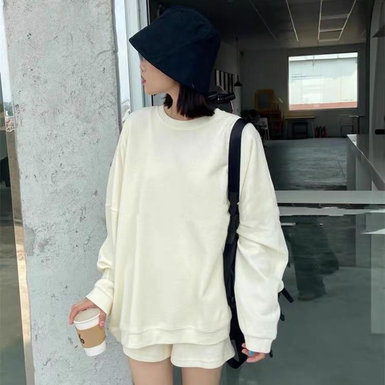 Áo Sweater Trơn Tay Bồng Áo Sweater Chất Nỉ Ngoại Dày Dặn Form Rộng Freesize Unisex