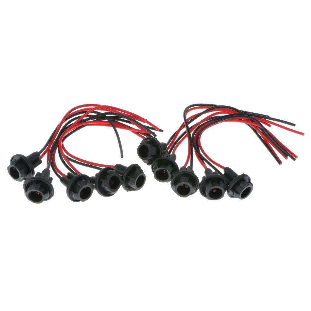 2x10 Motorcycle Car T10 Light Bulb Dash Board Socket Plug Connector Holder