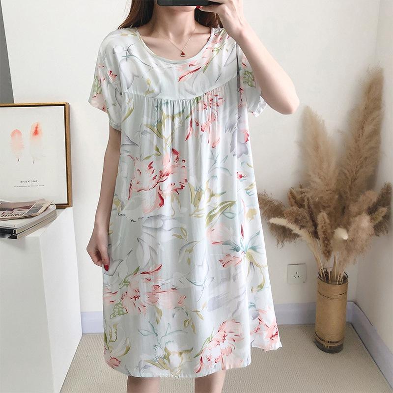 Váy cotton lụa mặc hè cực mát - Váy mặc nhà, váy ngủ dễ thương, phong cách tiểu thư B48