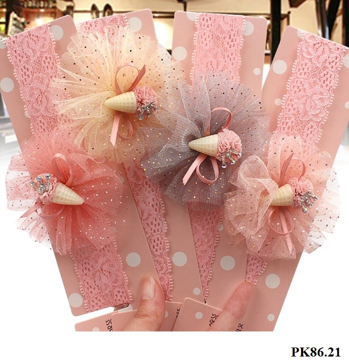 Pk86 Băng đô ren , Băng đô chun ,Turban Chun Co Giãn Tốt Không Lằn Đầu Cho bé