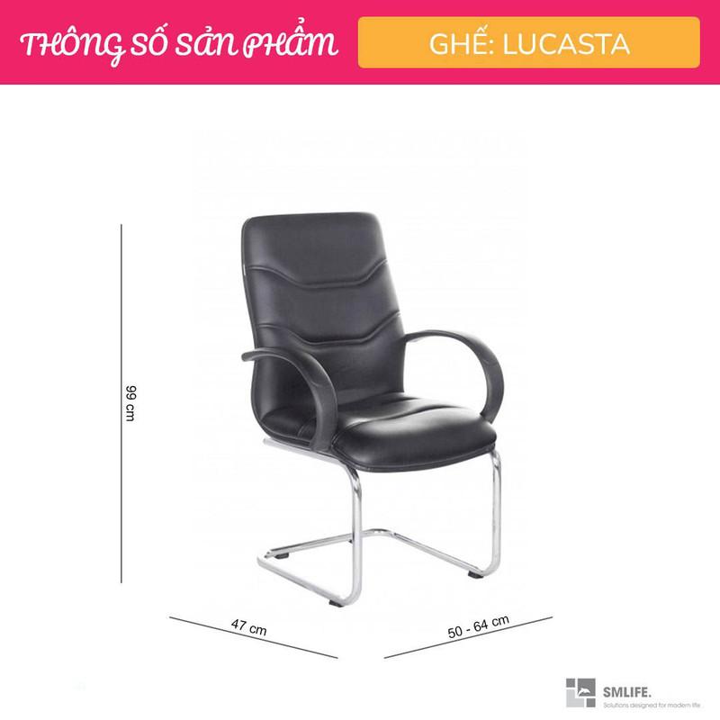 Ghế phòng họp chân quỳ bọc da SMLIFE Lucasta