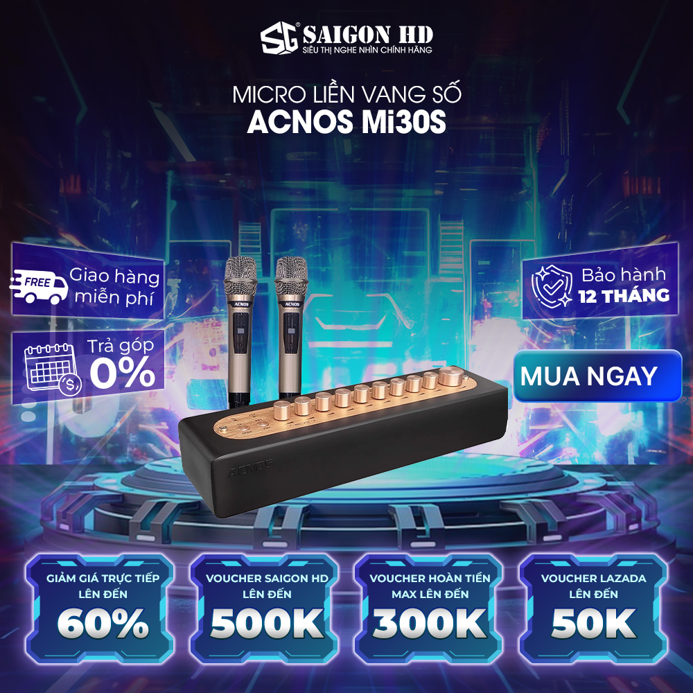 Mixer liền vang số ACNOS MI30S - Hàng chính hãng