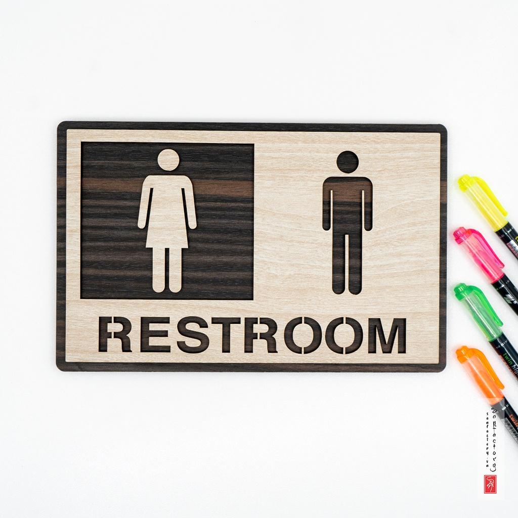 Bảng restroom gỗ dán cửa nhà vệ sinh SAN-TL01